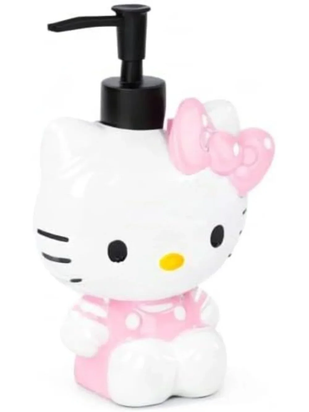 Cute Pink & White Soap Dispenser - Hello Kitty Bathroom Accessory - Resin Lotion